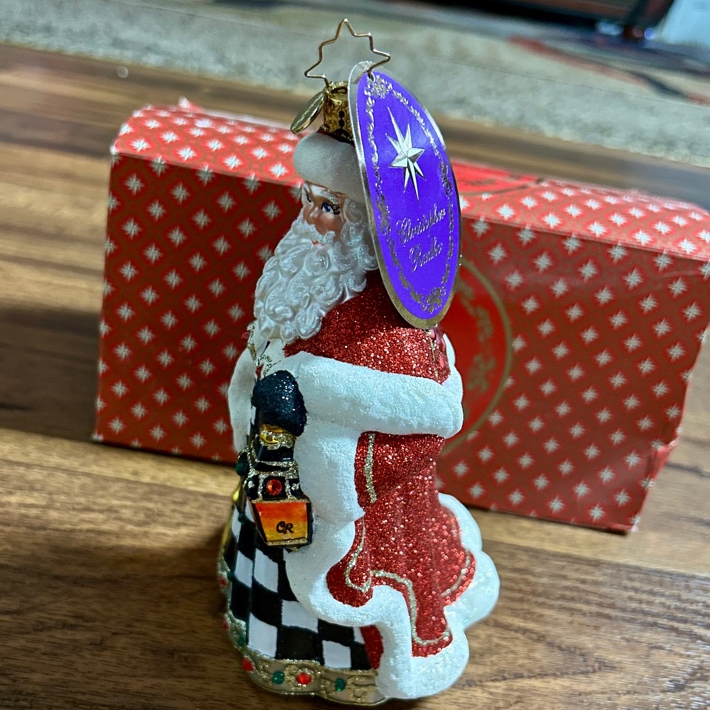 Christopher Radko (Miss Caycee’s) ~ Red/Black Santa Claus ~ Glass Ornament ~ New - Picture 6 of 16
